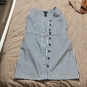 Wrangler Blue and White Striped Button-Down Dress